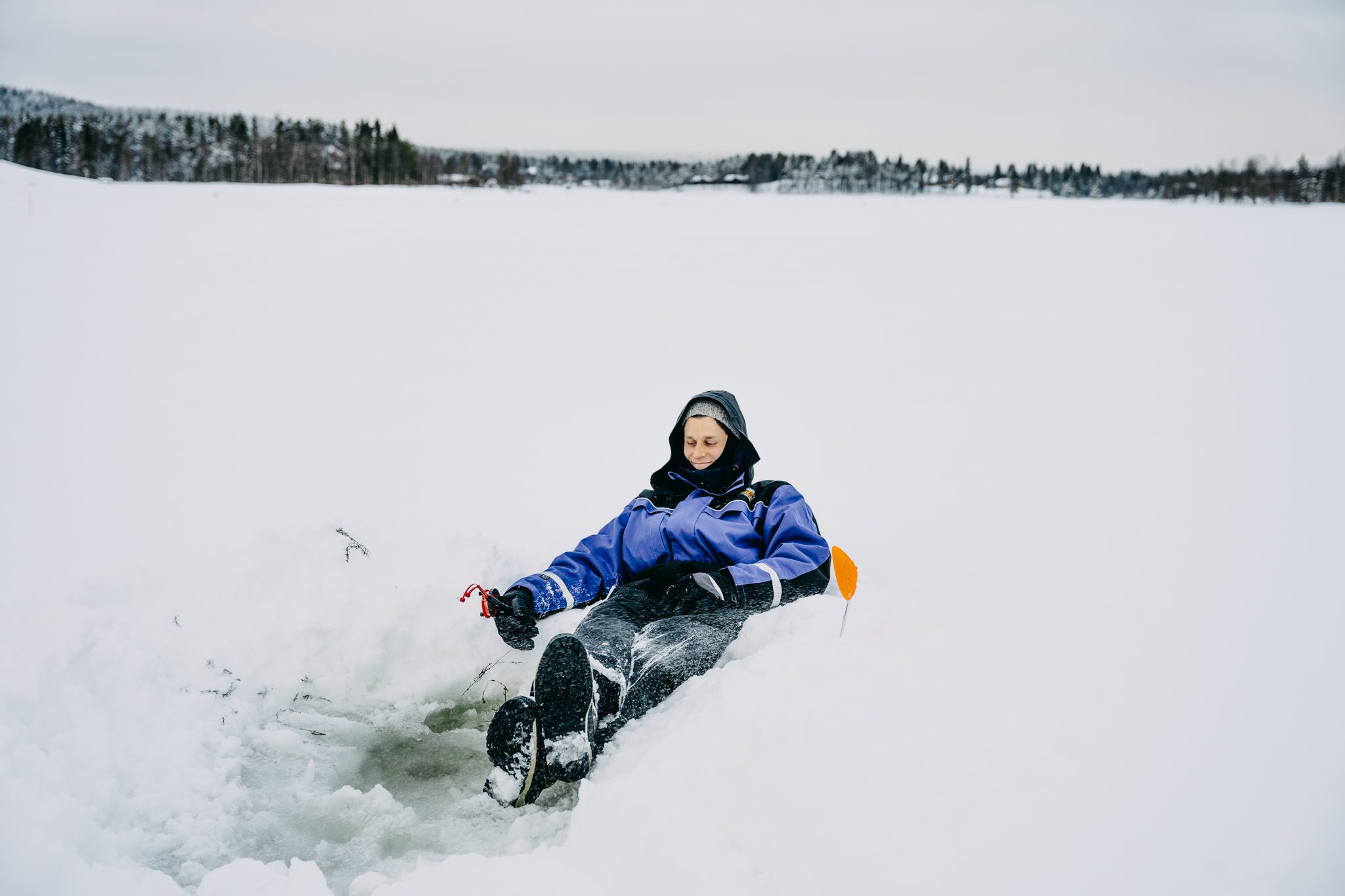 Eisangeln in Lappland