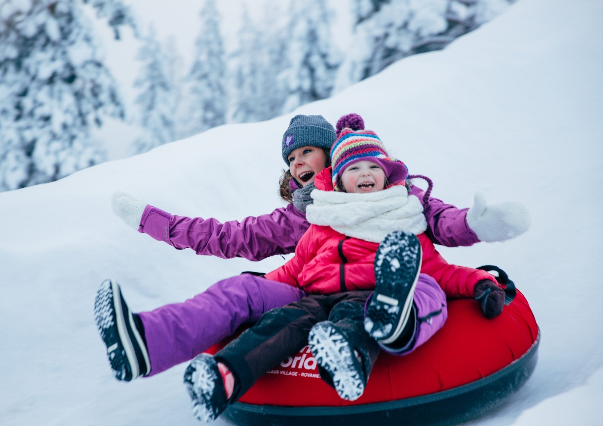 Children having fun in Lapland